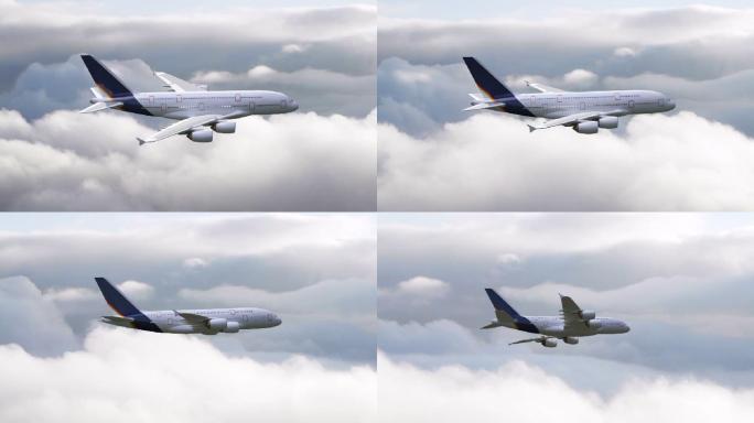 飞越云层的飞机飞机穿越云海飞机穿越云层空