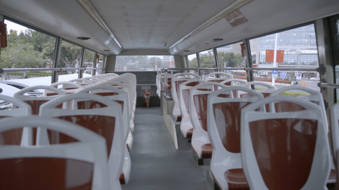 空无一人的公交车孤独伤感文艺4k素材