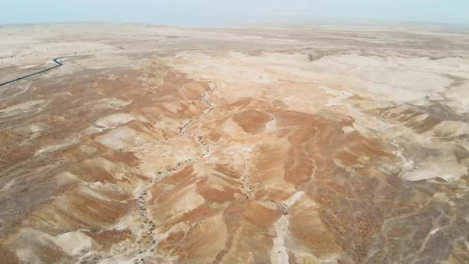 犹太沙漠鸟瞰图喀斯特地貌干旱沙漠