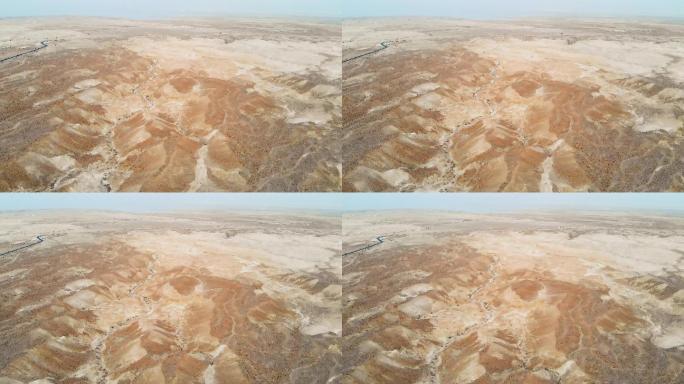 犹太沙漠鸟瞰图喀斯特地貌干旱沙漠