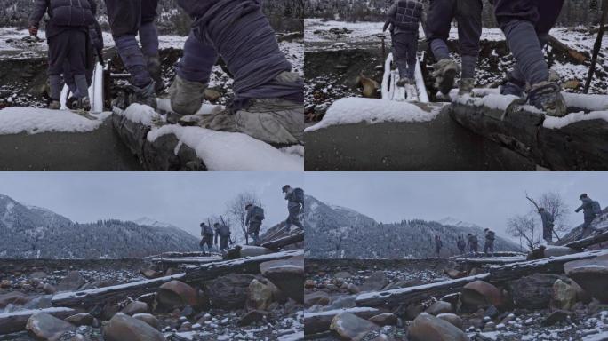 雅克夏雪山、红军、长征、过河、红色素材