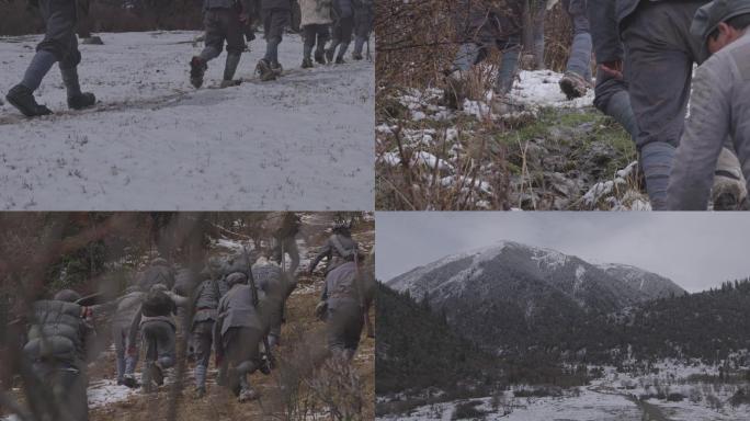 雅克夏雪山、红军、长征、爬雪山、红色素材