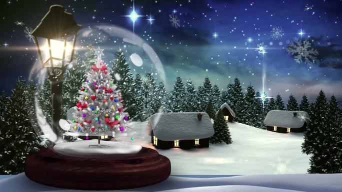 圣诞节背景水晶球玻璃球梦幻唯美圣诞