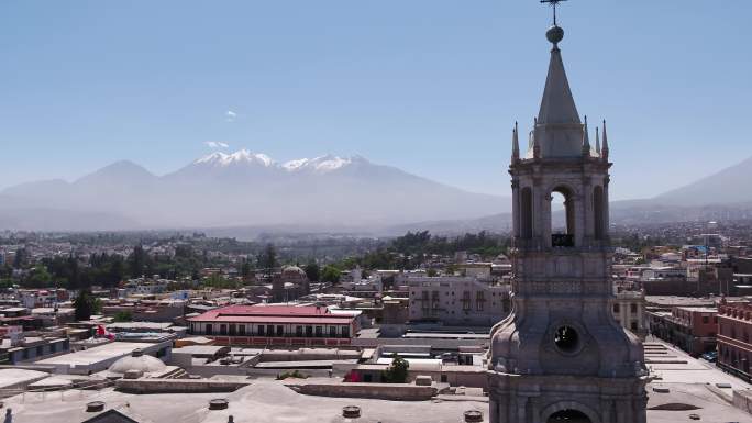 秘鲁 城市空镜 4k航拍 教堂