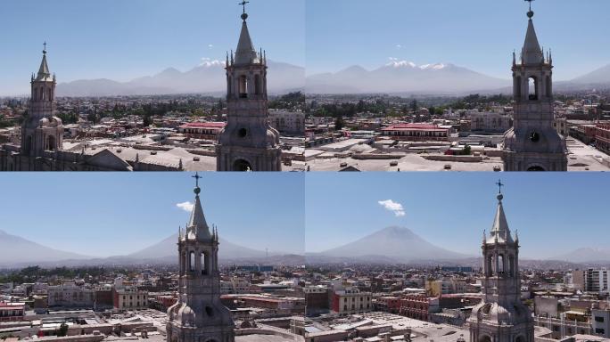 秘鲁 城市空镜 4k航拍 教堂