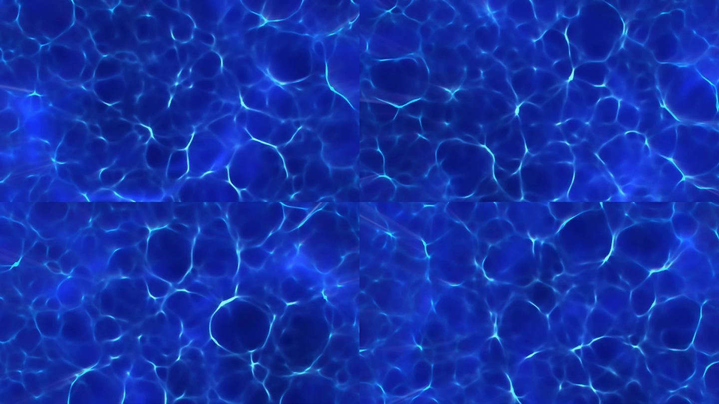 水焦散蓝水背景水波动画波纹涟漪视频素材