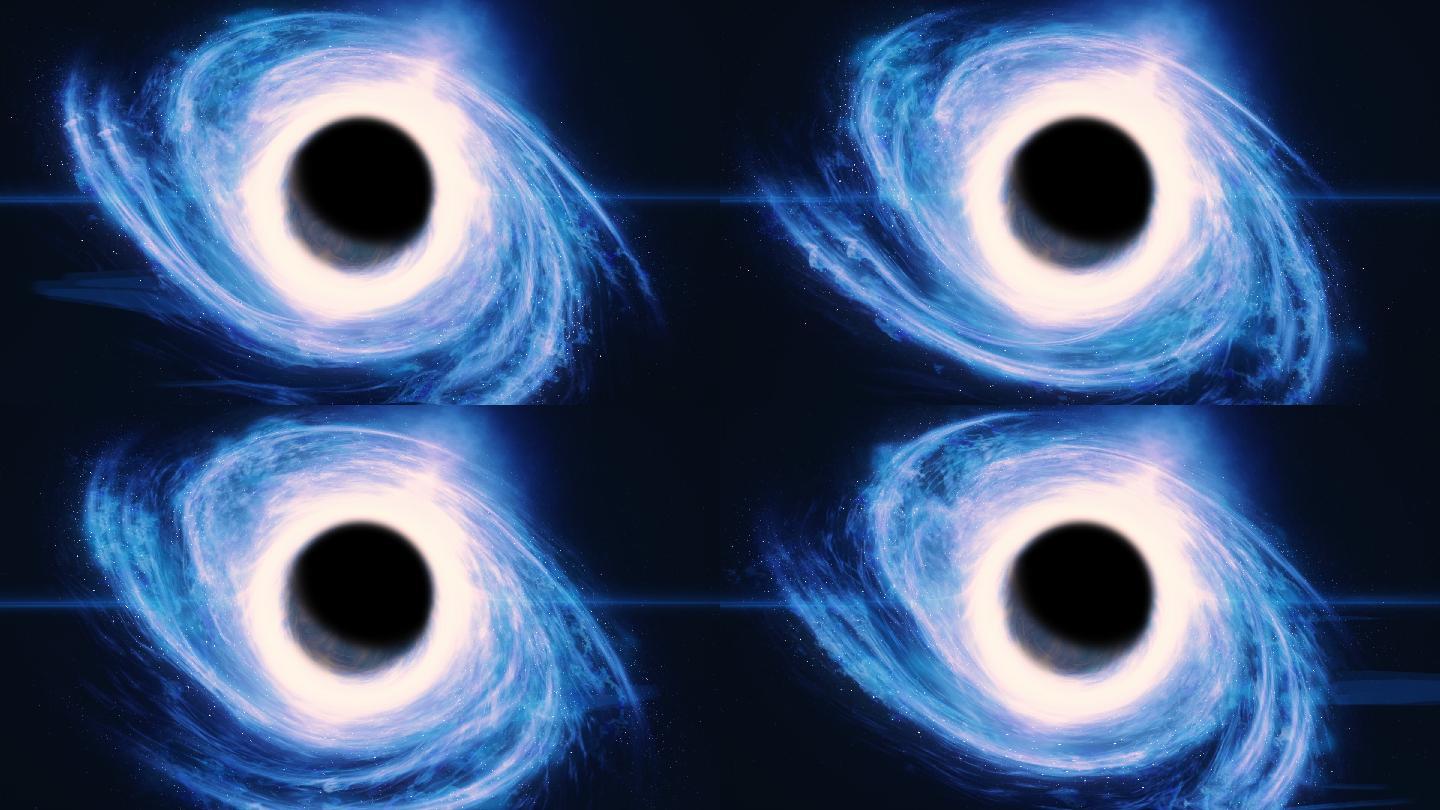 黑洞动画粒子宇宙星际引力透镜效应扭曲