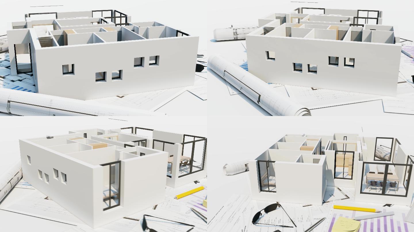 住宅项目动画建筑布局预览建筑设计