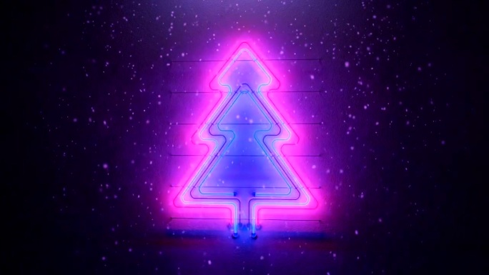 霓虹灯圣诞树高清视频素材