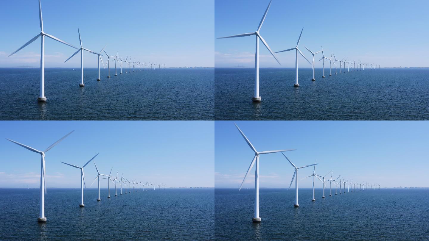 海岸风车风能风电清洁能源碳减排