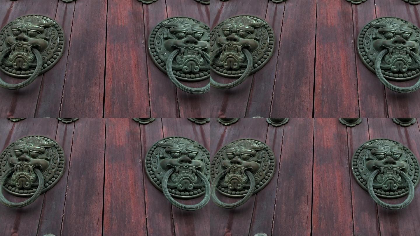原创视频素材 中国传统建筑门环