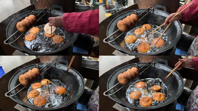 西安回民街小吃甜油糕甜点美食特色小吃