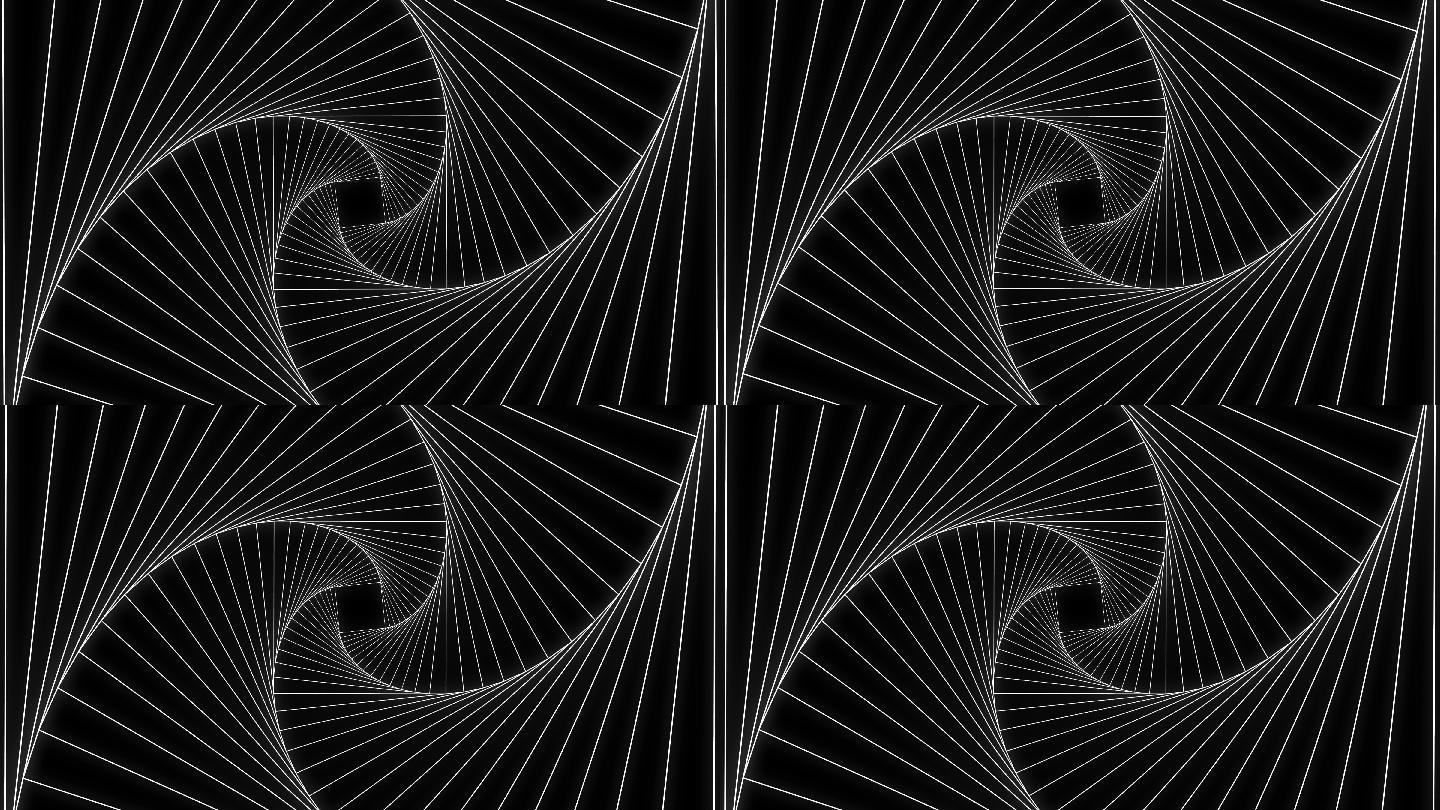 4k线条空间舞台循环背景-螺旋线光线互动