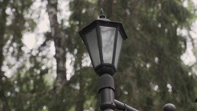 街道上的复古台灯街道路灯视频空镜头通用素