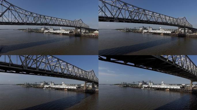 密西西比河上的金属桥