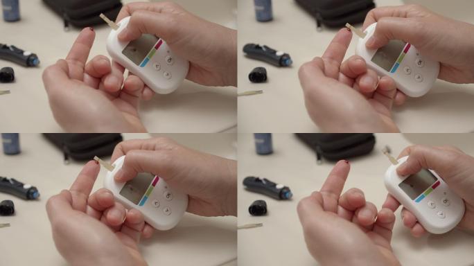 糖尿病患者为检测血糖而刺伤手指