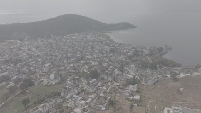 航拍 大理 洱海 挖色  公路 风景