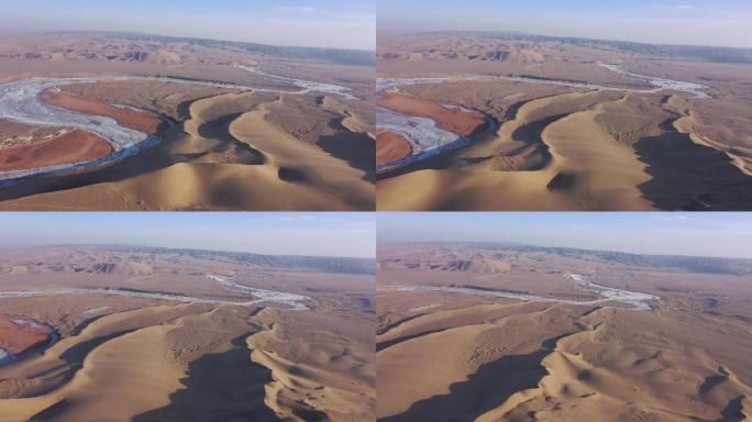 冬季沙漠蜿蜒河道