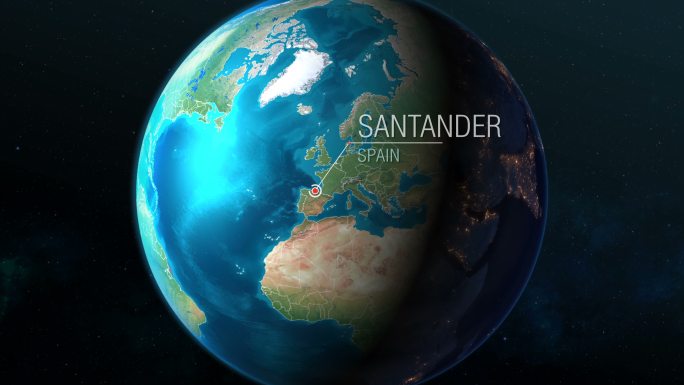 西班牙-桑坦德-从太空到地球