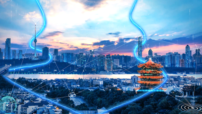 【AE模板】智慧武汉科技城市云计算物联网