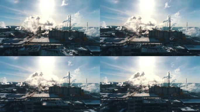 工厂排放有害气体污染大气