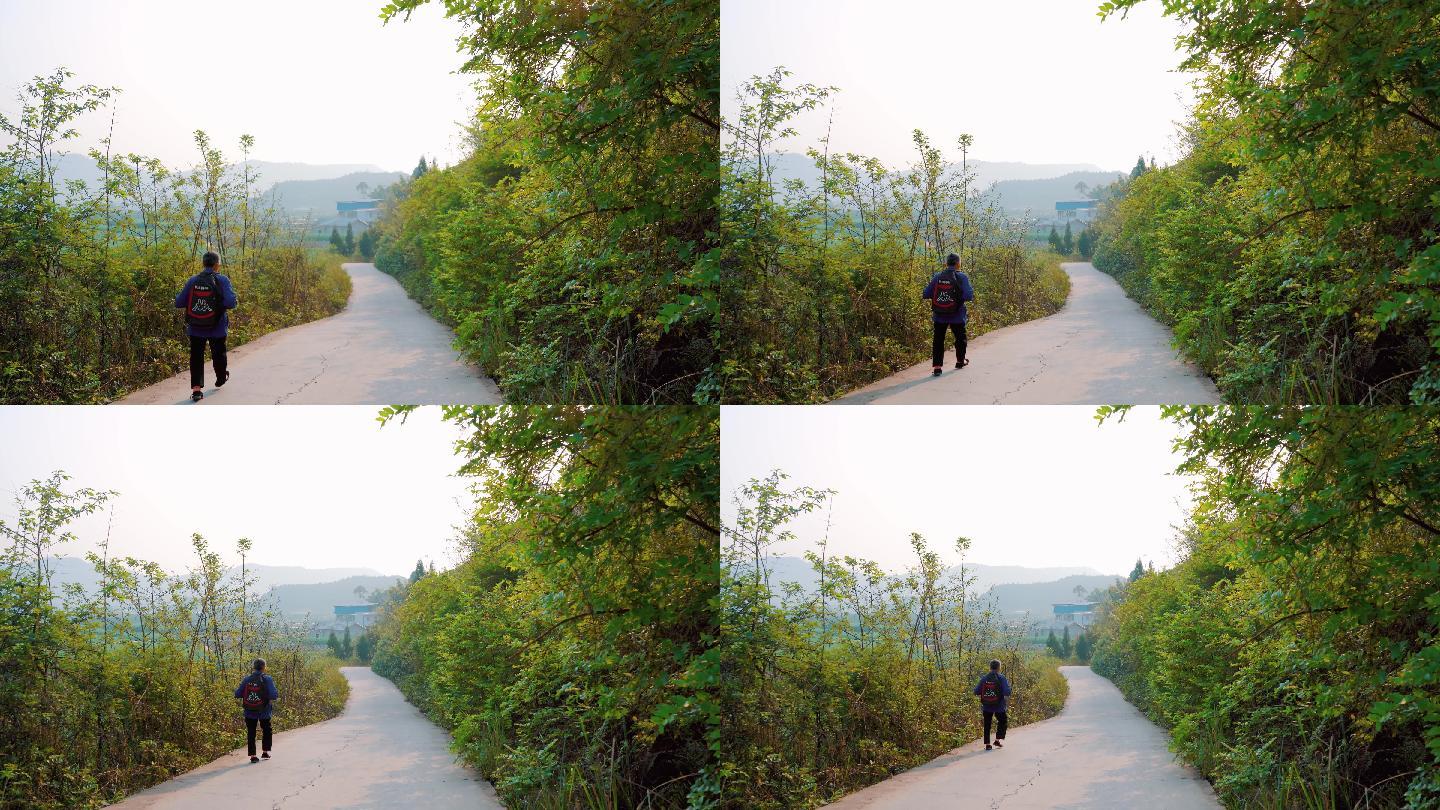 乡间小路上行走的路人丨4K丨原创实拍
