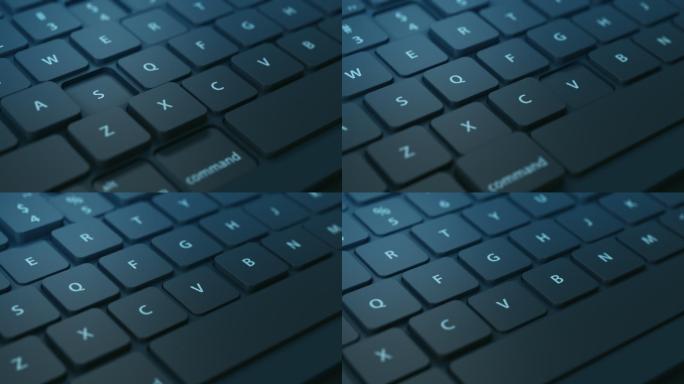 电脑键盘打字的特写镜头