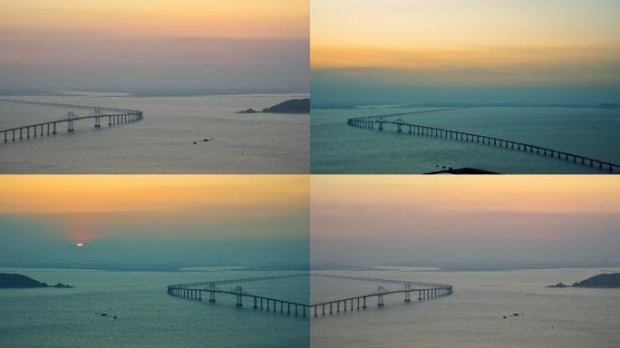 南澳跨海大桥日出日落