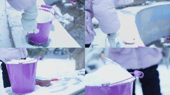 小孩子玩雪玩具铲雪