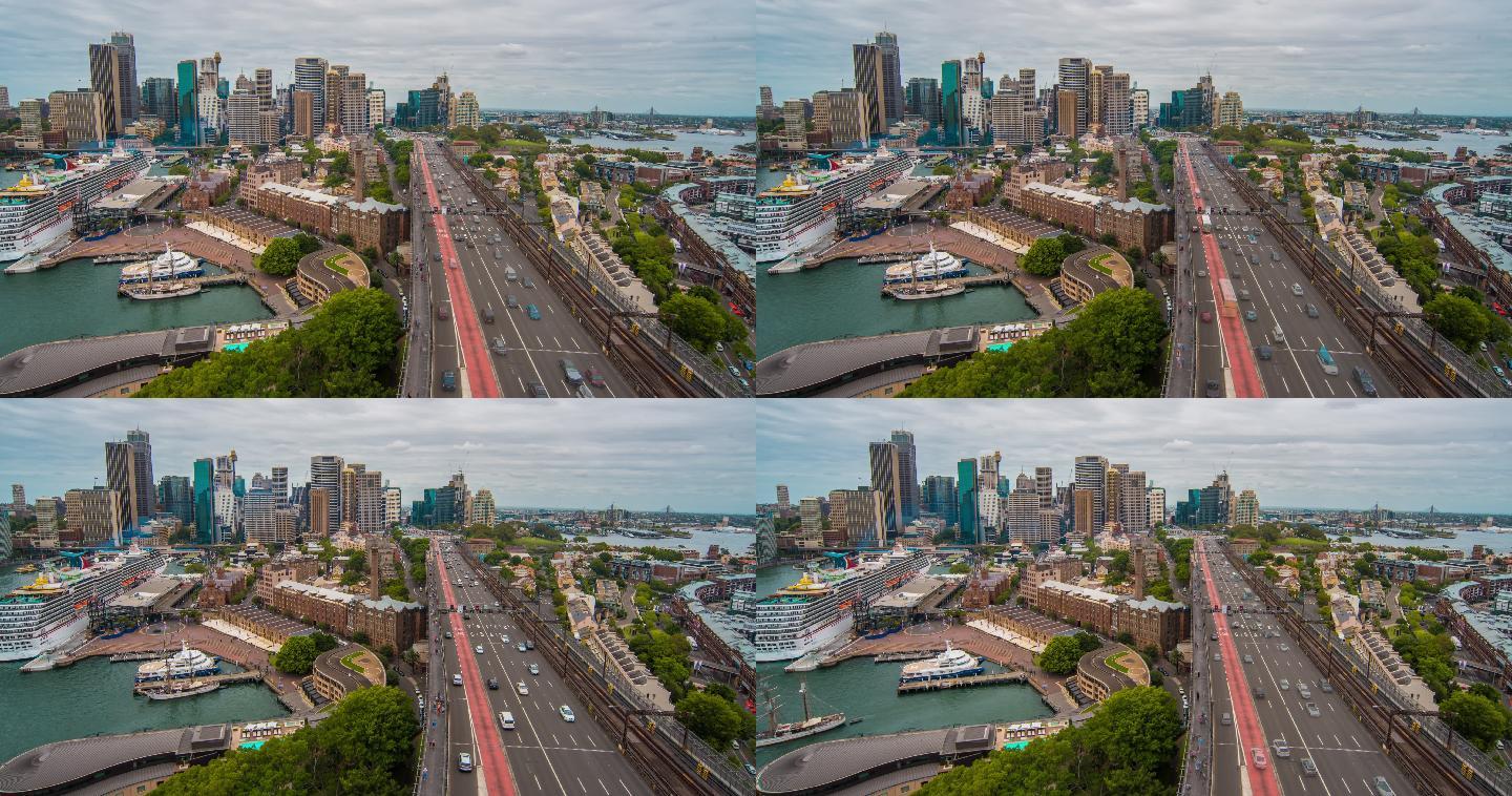 从海港大桥可以看到悉尼市的美景