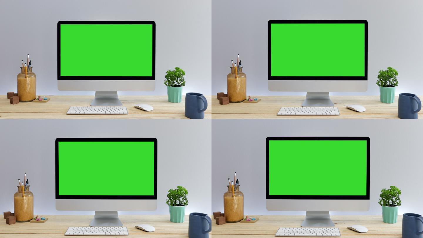 电脑桌面有绿色模拟屏幕