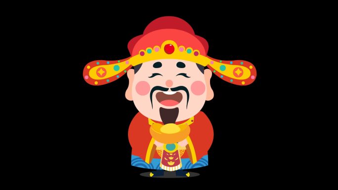原创卡通财神爷动画素材