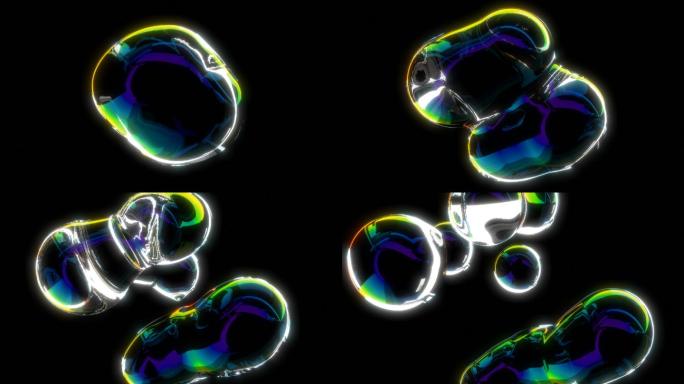 彩虹泡泡泡沫动画特效气泡抠像透明通道唯美