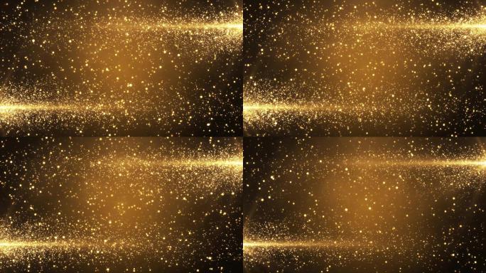 漂浮的金色粒子视频素材艺术动态光影效果