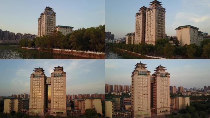 4k航拍 中南民族大学标志建筑