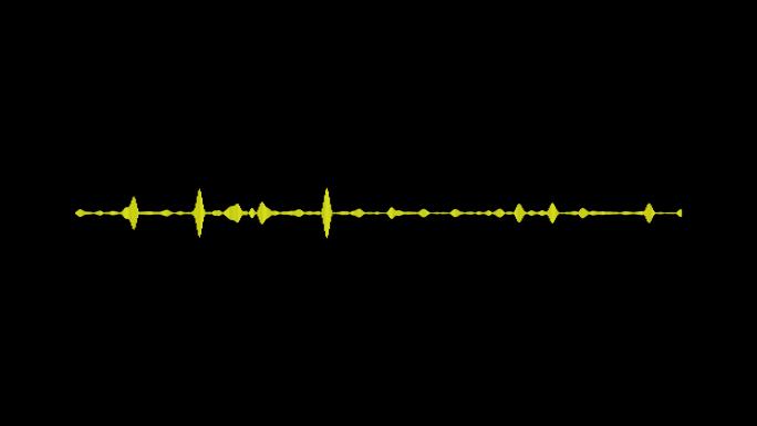 黄色波形。语音识别语言波纹音频后期