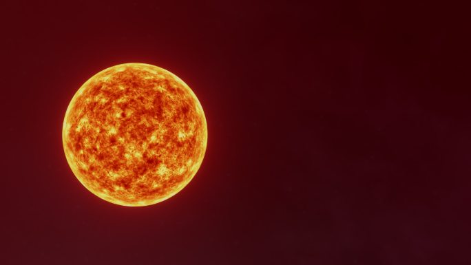 空间太阳燃烧的三维模型