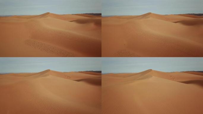 非洲撒哈拉沙漠沙丘鸟瞰图