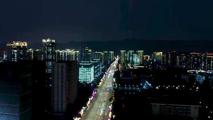 重庆市璧山区双星大道新年夜景