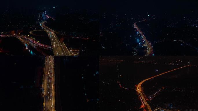 4K航拍武汉跨江大桥交通高架桥2