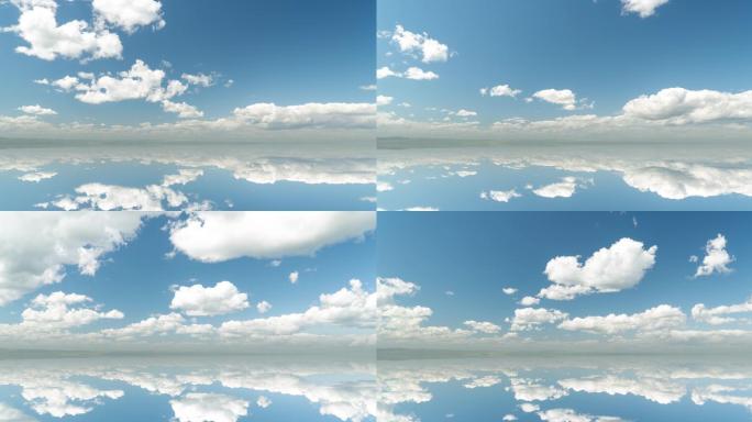 蓝天上白色蓬松云的延时视频