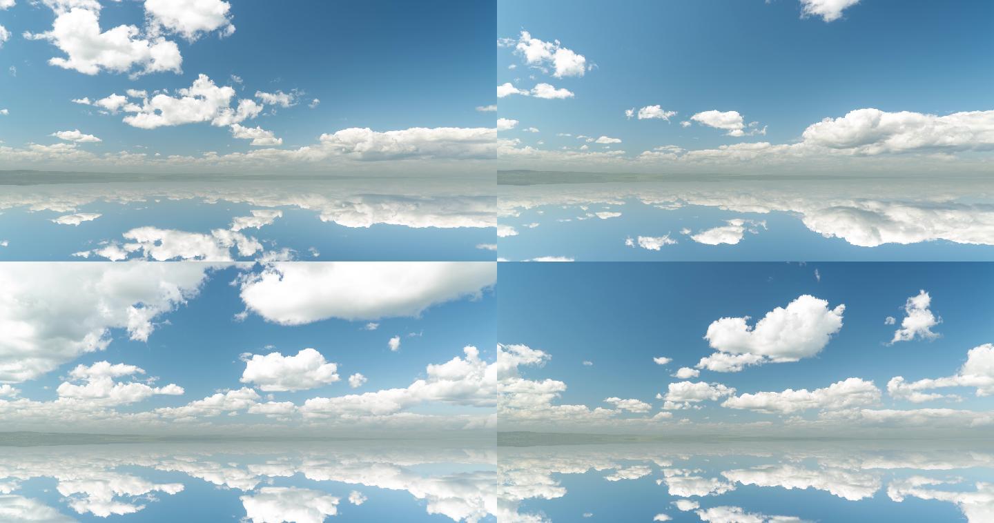 蓝天上白色蓬松云的延时视频