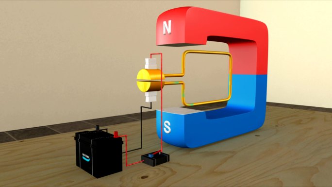 电动机三维动画3D模型磁悬浮