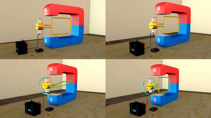 电动机三维动画3D模型磁悬浮