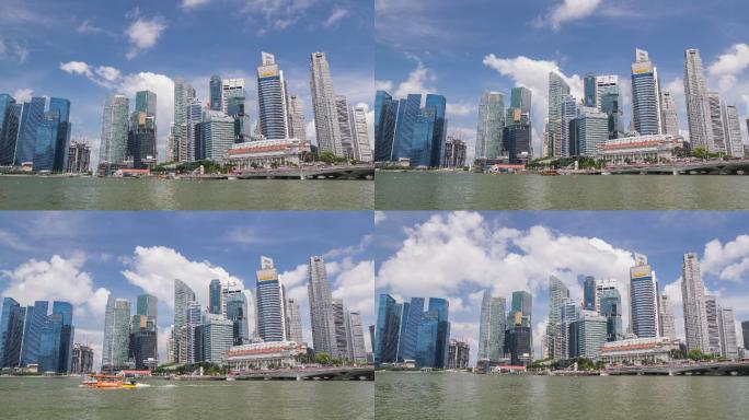 新加坡城市天际线建筑群现代化大气外景全景