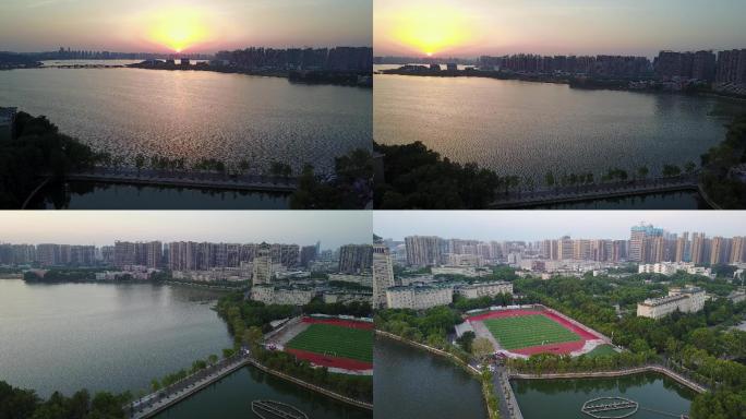 4k航拍南湖 武昌风景