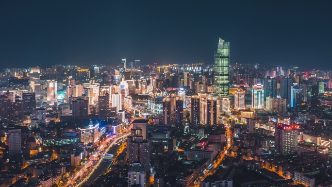 昆明延时摄影昆明夜景（大悦城楼顶）