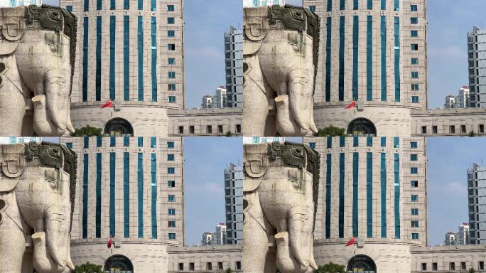 南宁金湖广场大象雕像特写
