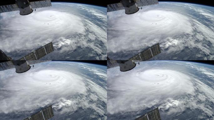 飓风上空的卫星漩涡龙卷风地球