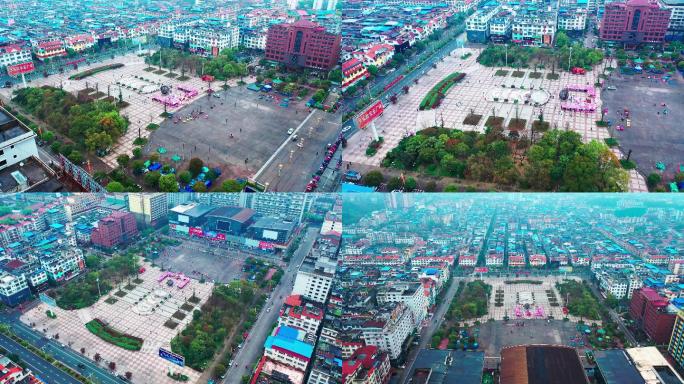 桂林兴安县建筑航拍多镜头